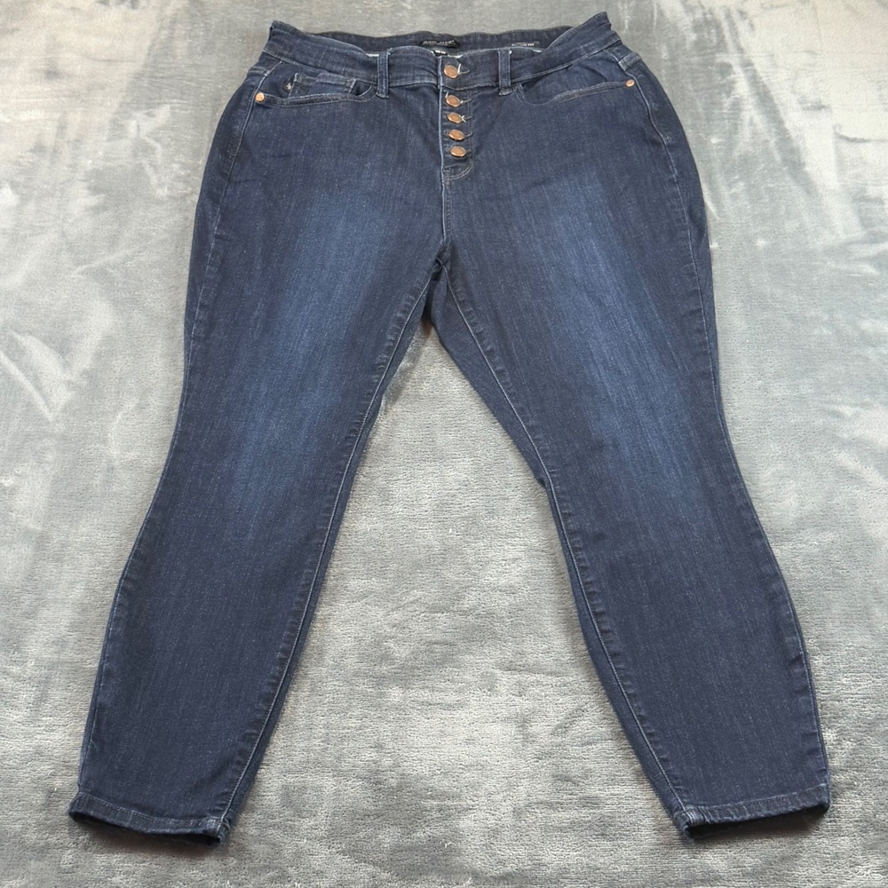 Judy Blue Skinny Fit Dark Wash Button Fly Jeans 16W JB82331DK-PL High Rise Denim